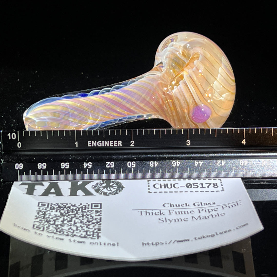 Thick Fume Pipe Pink Slyme Marble Glass Pipe Chuck Glass   