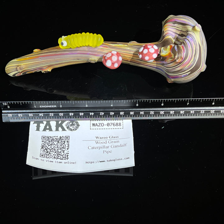 Wood Grain Caterpillar Gandalf Pipe Glass Pipe Wazoo Glass