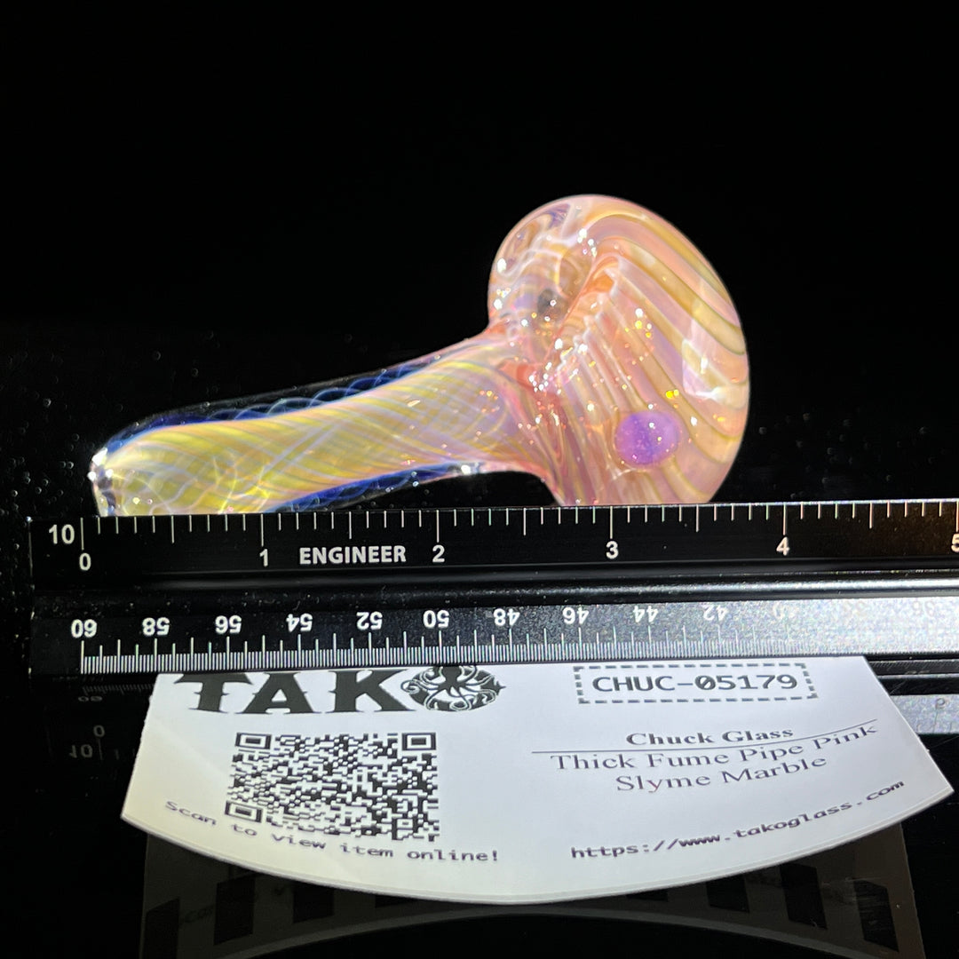 Thick Fume Pipe Pink Slyme Marble Glass Pipe Chuck Glass   