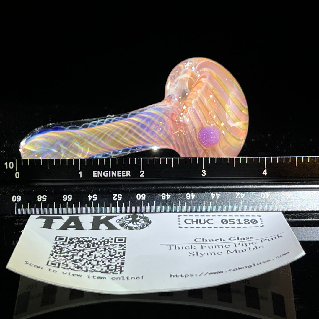 Thick Fume Pipe Pink Slyme Marble Glass Pipe Chuck Glass   