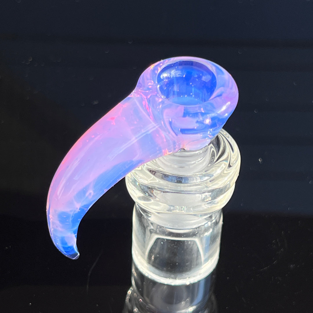 Pink Slyme Horned 4 Hole Pull Slide Glass Pipe Kenta Kito   