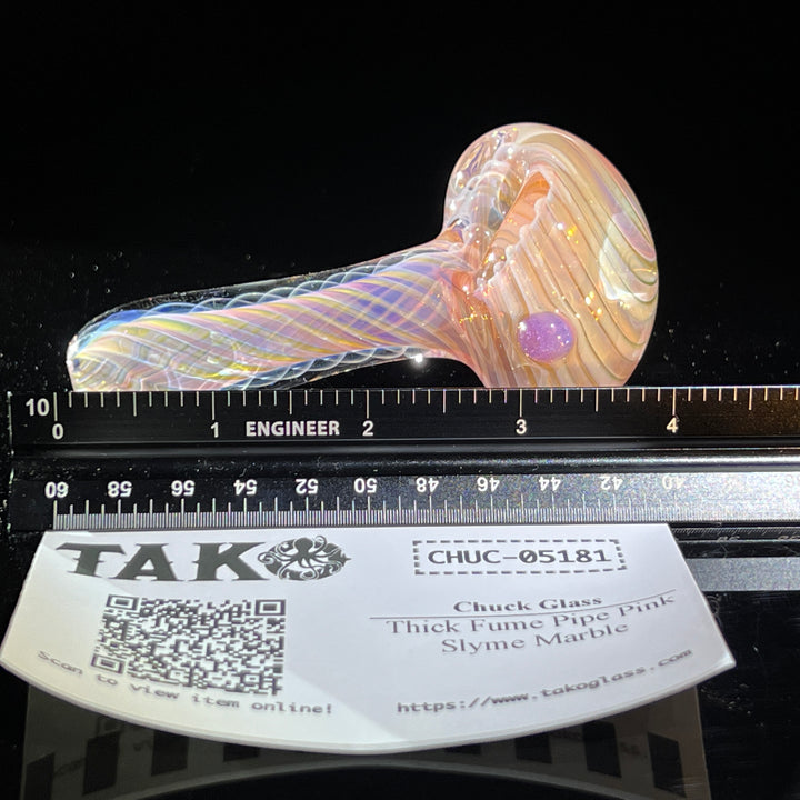 Thick Fume Pipe Pink Slyme Marble Glass Pipe Chuck Glass   