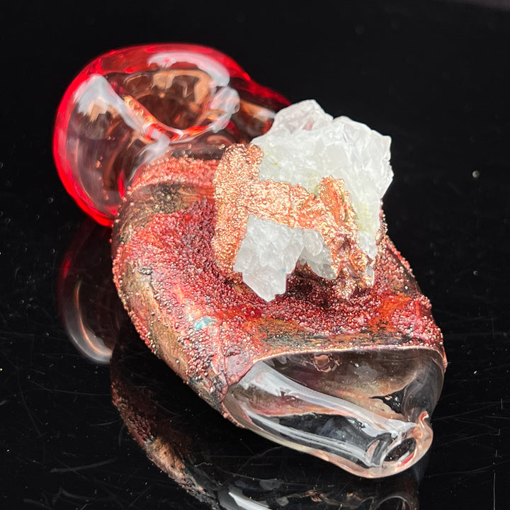 Electroformed White Quartz Glass Pipe - Left Handed Glass Pipe TG   