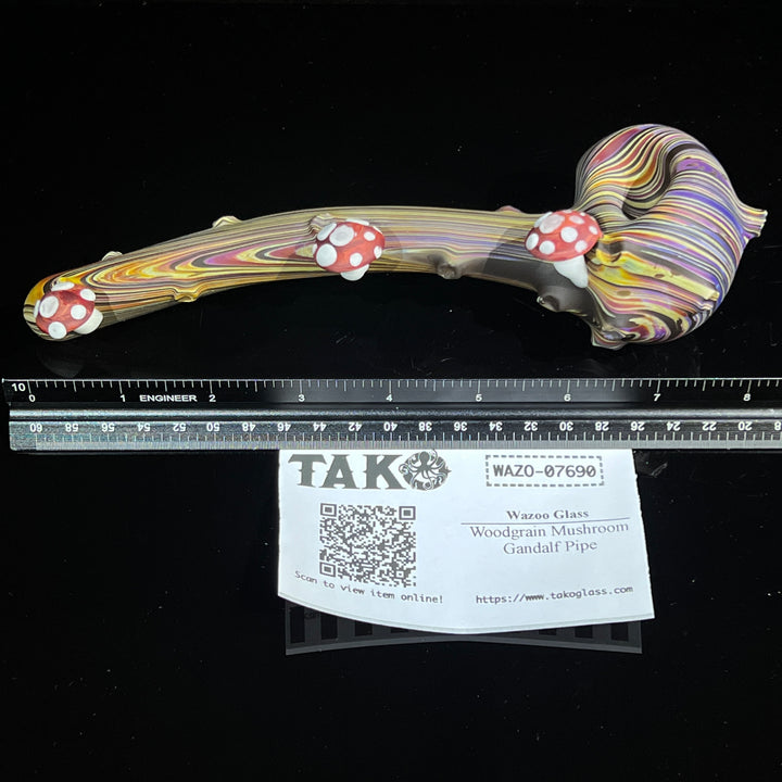 Woodgrain Mushroom Gandalf Pipe Glass Pipe Wazoo Glass