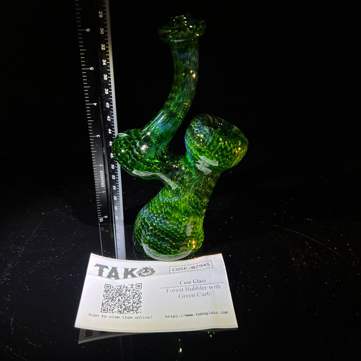 Forest Bubbler with Green Carb Glass Pipe Cose Glass   