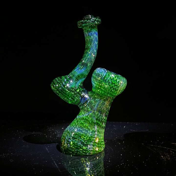 Forest Bubbler with Green Carb Glass Pipe Cose Glass   