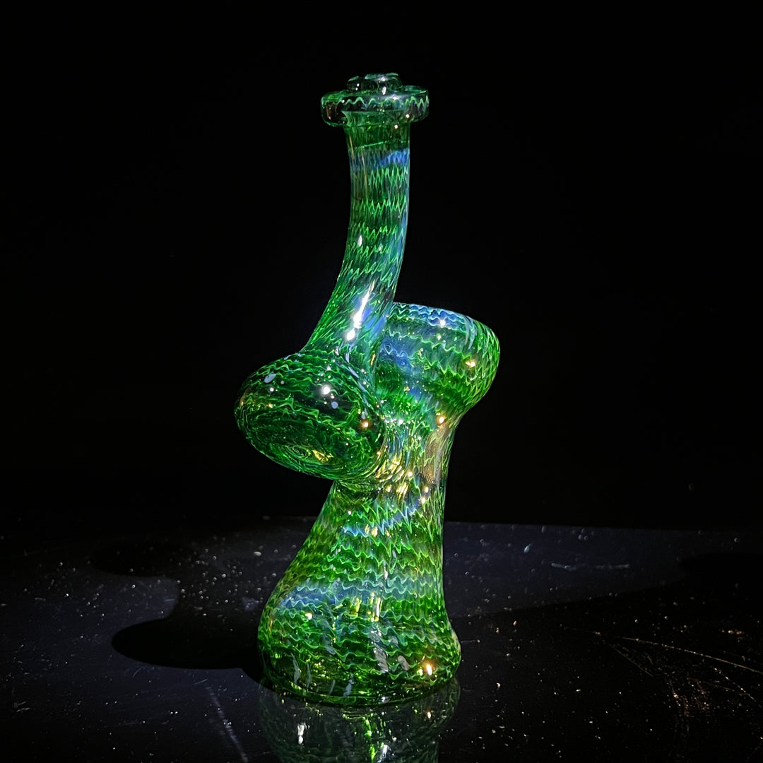 Forest Bubbler with Green Carb Glass Pipe Cose Glass   