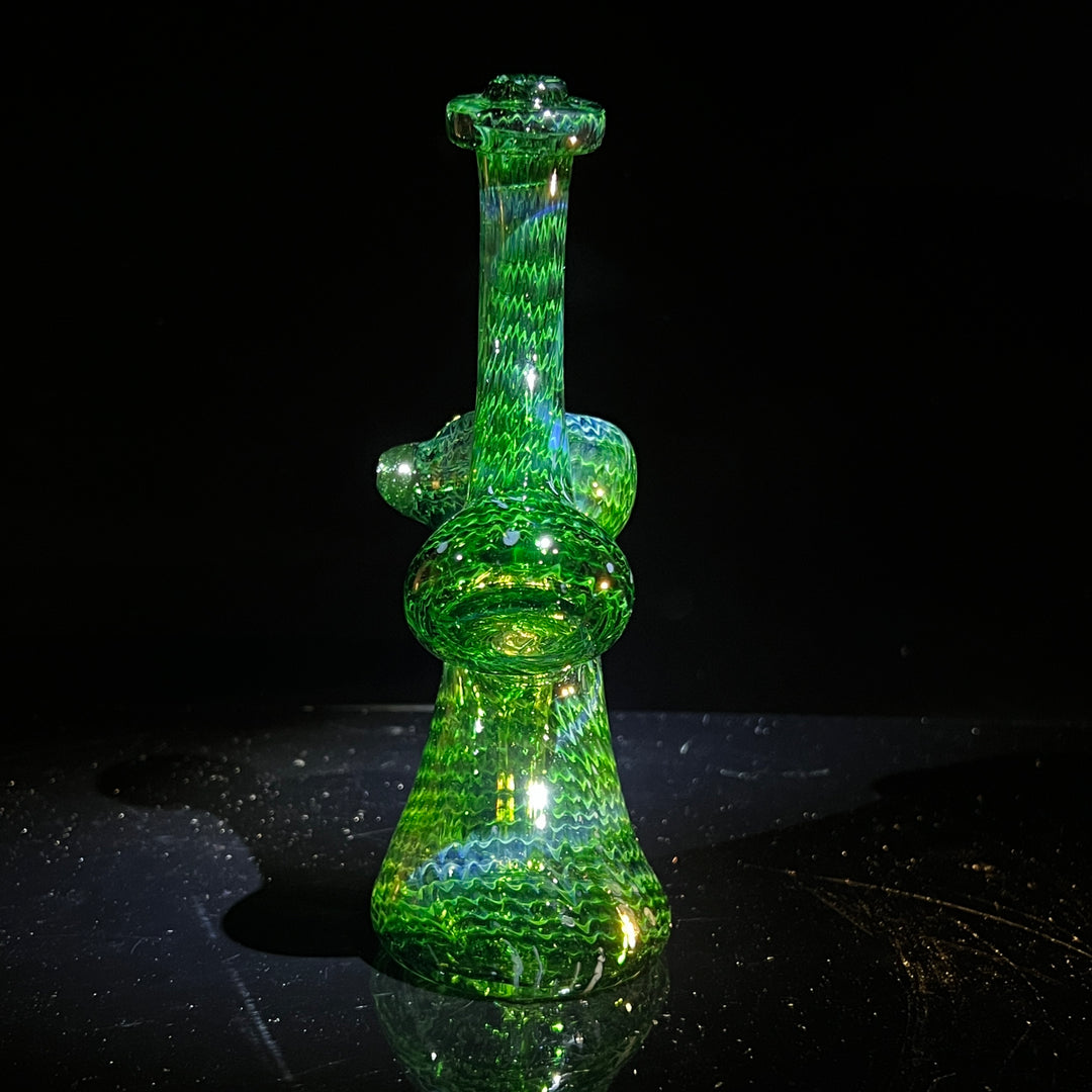 Forest Bubbler with Green Carb Glass Pipe Cose Glass   