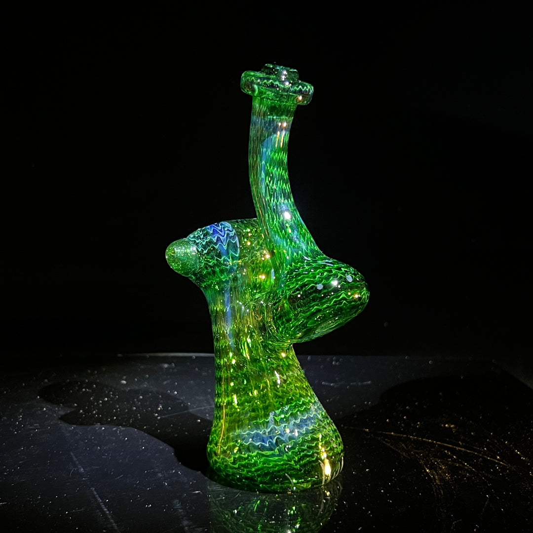 Forest Bubbler with Green Carb Glass Pipe Cose Glass   