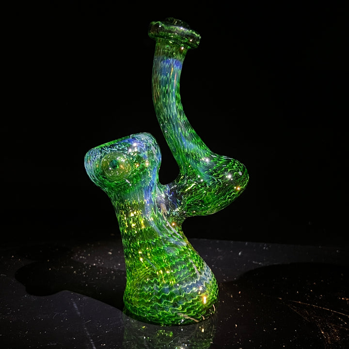 Forest Bubbler with Green Carb Glass Pipe Cose Glass   