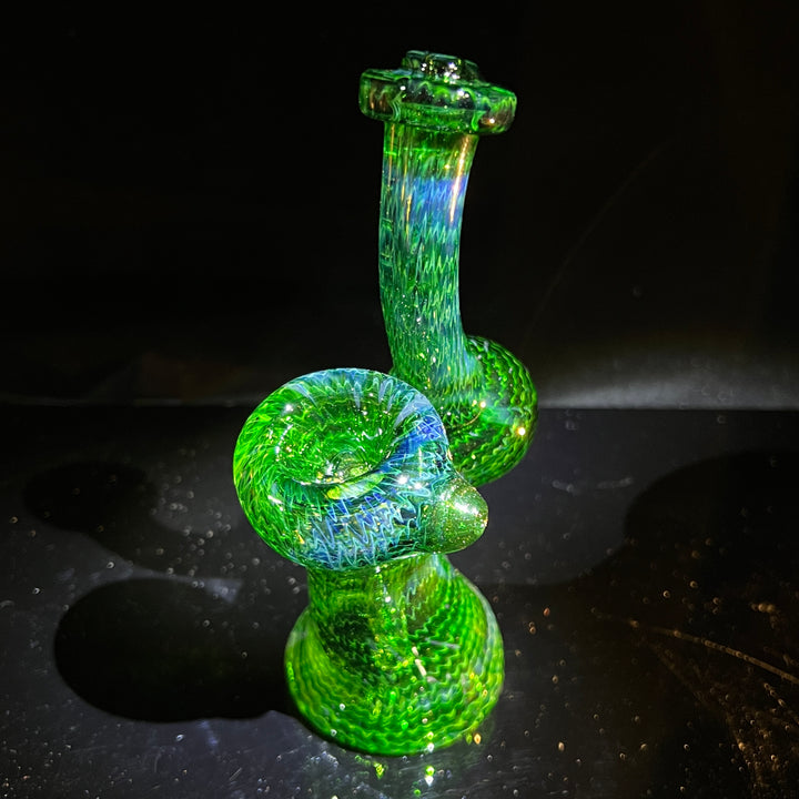 Forest Bubbler with Green Carb Glass Pipe Cose Glass   