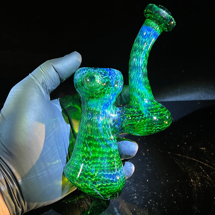 Forest Bubbler with Green Carb Glass Pipe Cose Glass   