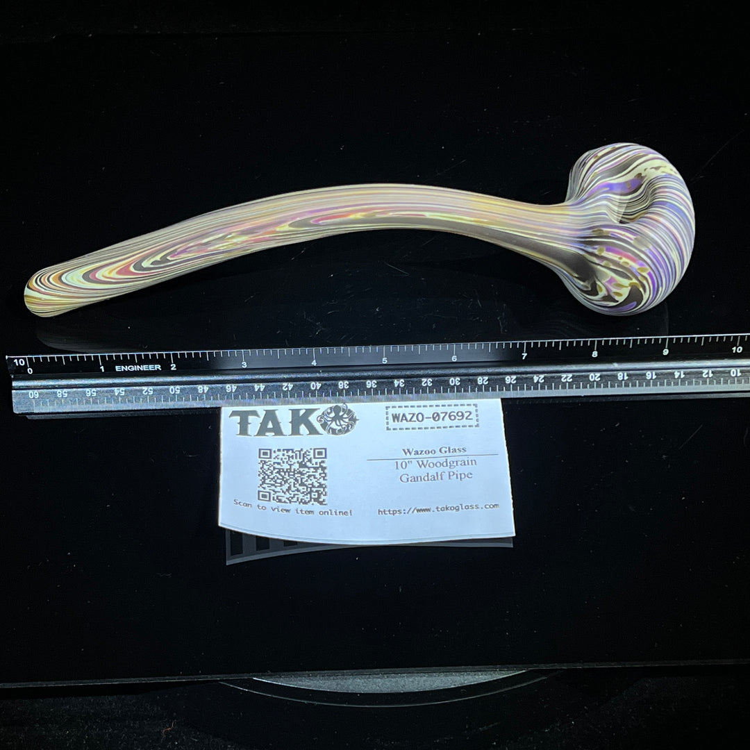 10" Woodgrain Gandalf Pipe Glass Pipe Wazoo Glass