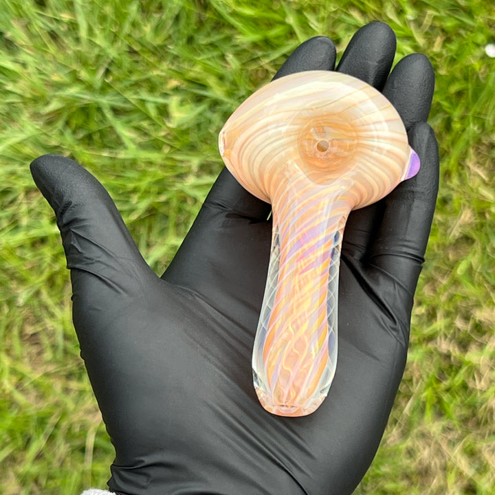 Thick Fume Pipe Pink Slyme Marble Glass Pipe Chuck Glass   