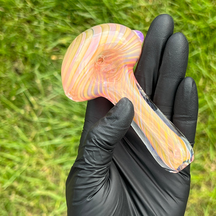 Thick Fume Pipe Pink Slyme Marble Glass Pipe Chuck Glass   