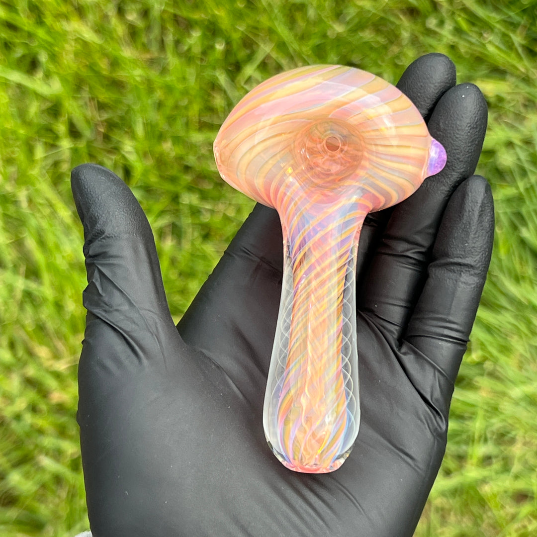 Thick Fume Pipe Pink Slyme Marble Glass Pipe Chuck Glass   