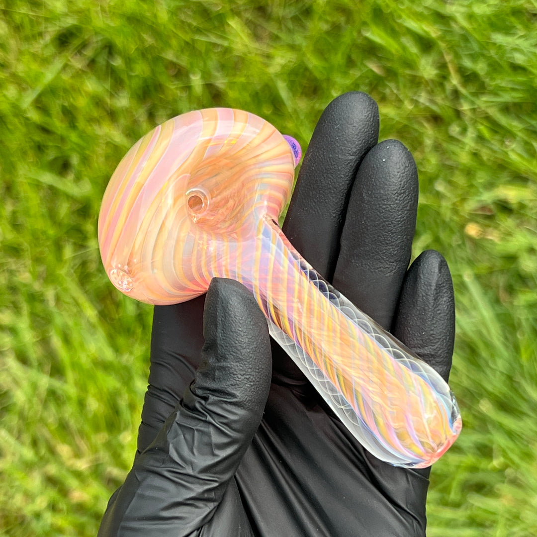 Thick Fume Pipe Pink Slyme Marble Glass Pipe Chuck Glass