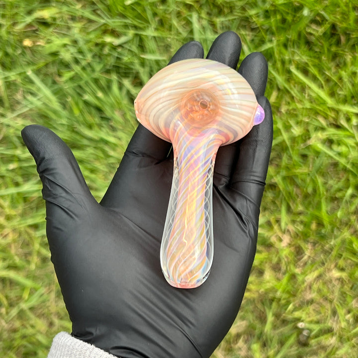 Thick Fume Pipe Pink Slyme Marble Glass Pipe Chuck Glass   