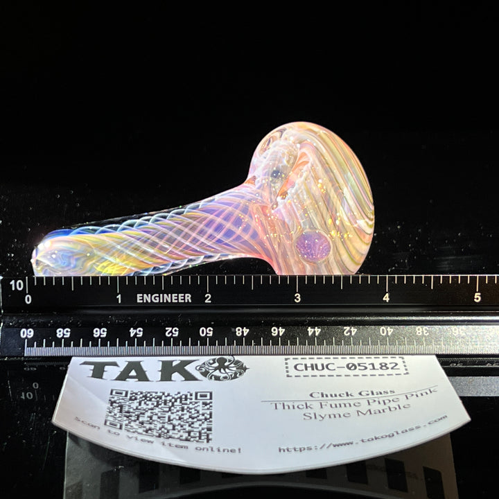 Thick Fume Pipe Pink Slyme Marble Glass Pipe Chuck Glass   