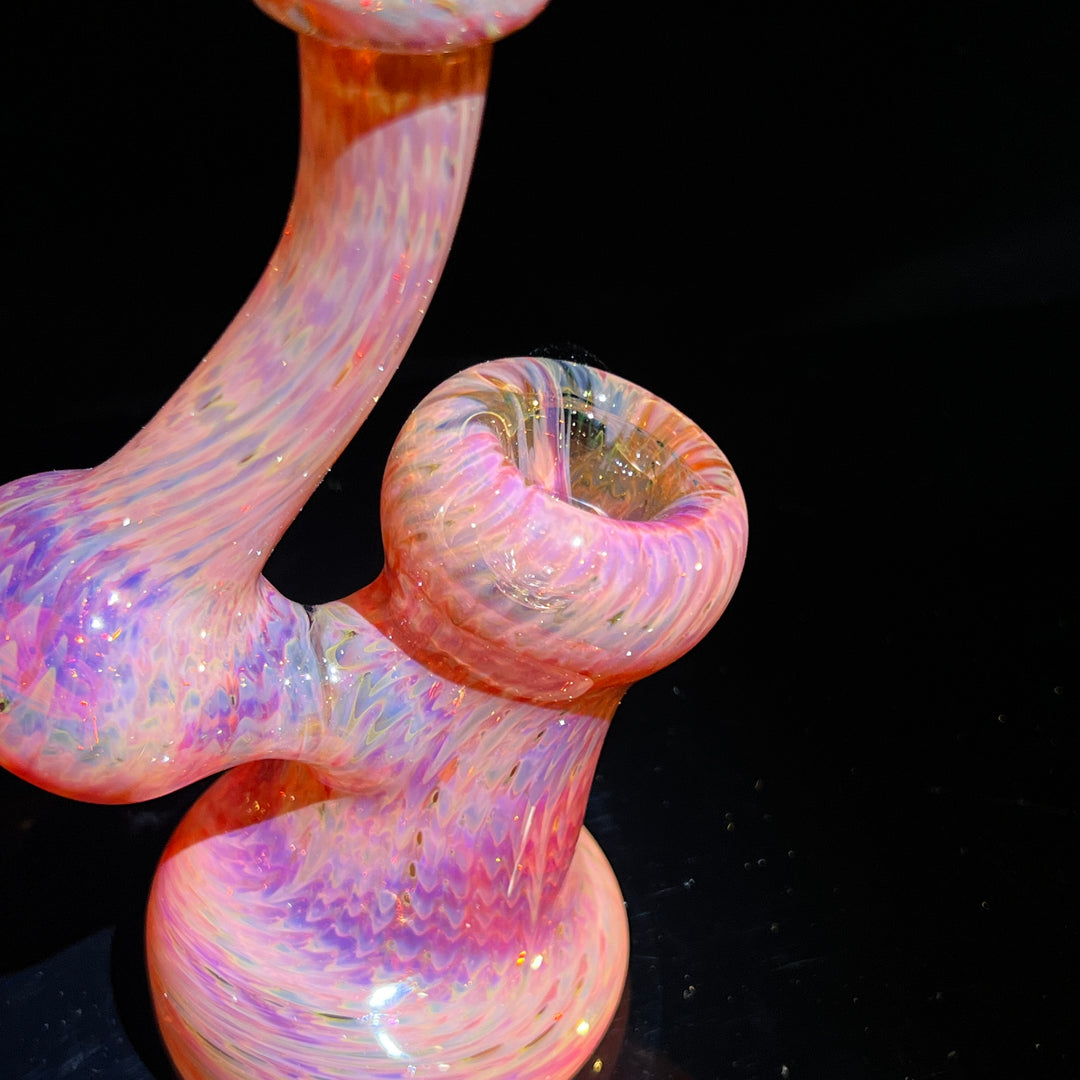 Guava Bubbler with Black Carb Glass Pipe Cose Glass   