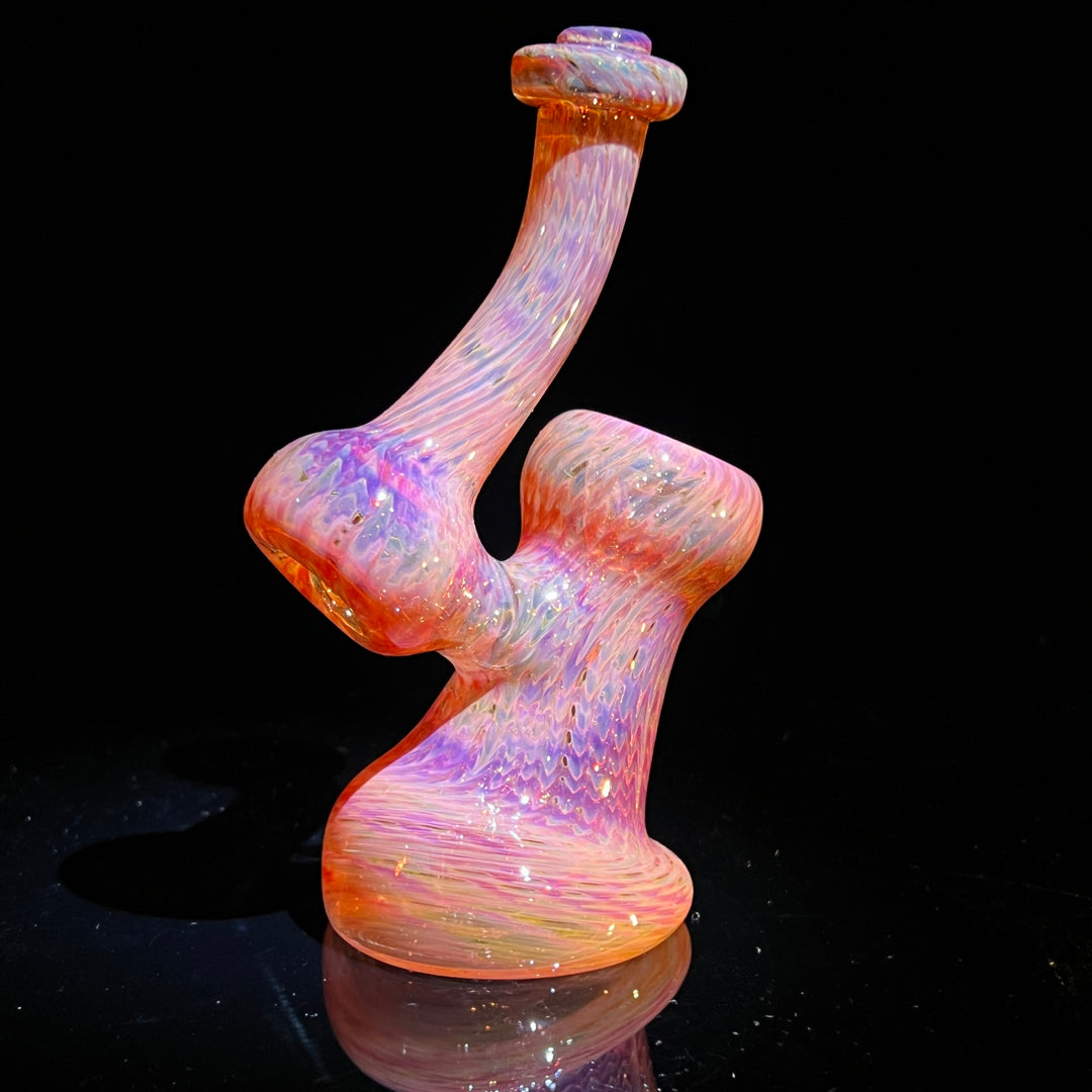 Guava Bubbler with Black Carb Glass Pipe Cose Glass   