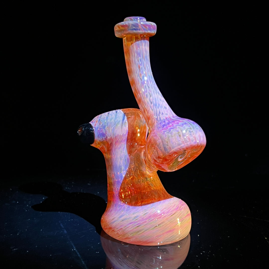 Guava Bubbler with Black Carb Glass Pipe Cose Glass   