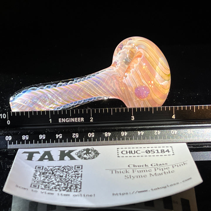 Thick Fume Pipe Pink Slyme Marble Glass Pipe Chuck Glass   