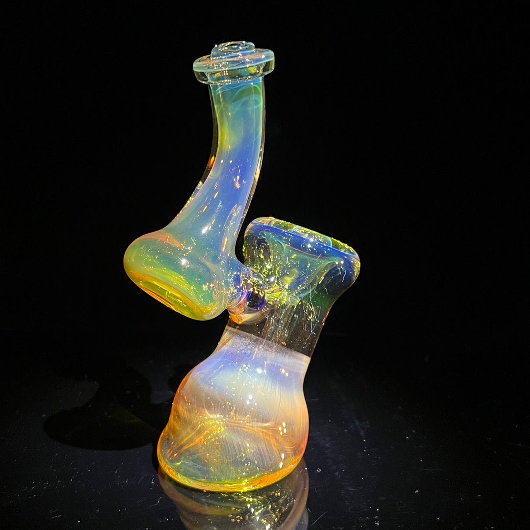 Gold Fume Bubbler with Black Carb Glass Pipe Cose Glass   