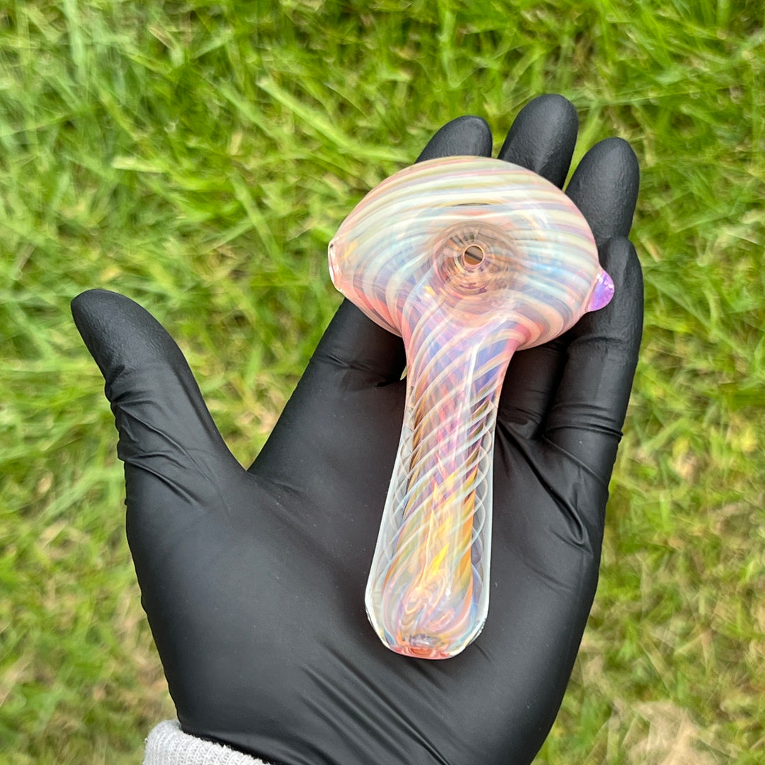 Thick Fume Pipe Pink Slyme Marble Glass Pipe Chuck Glass   