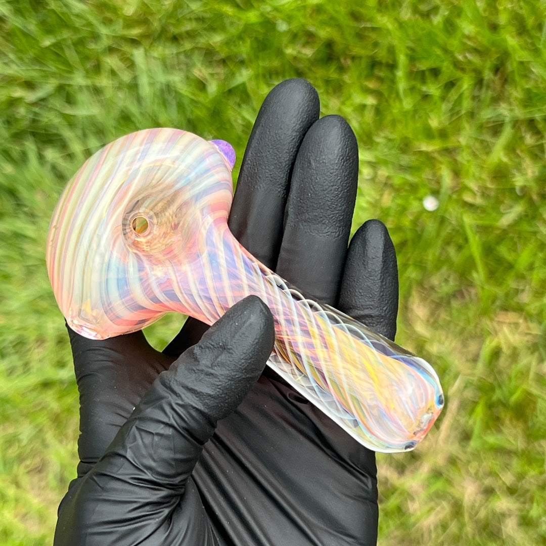 Thick Fume Pipe Pink Slyme Marble Glass Pipe Chuck Glass   