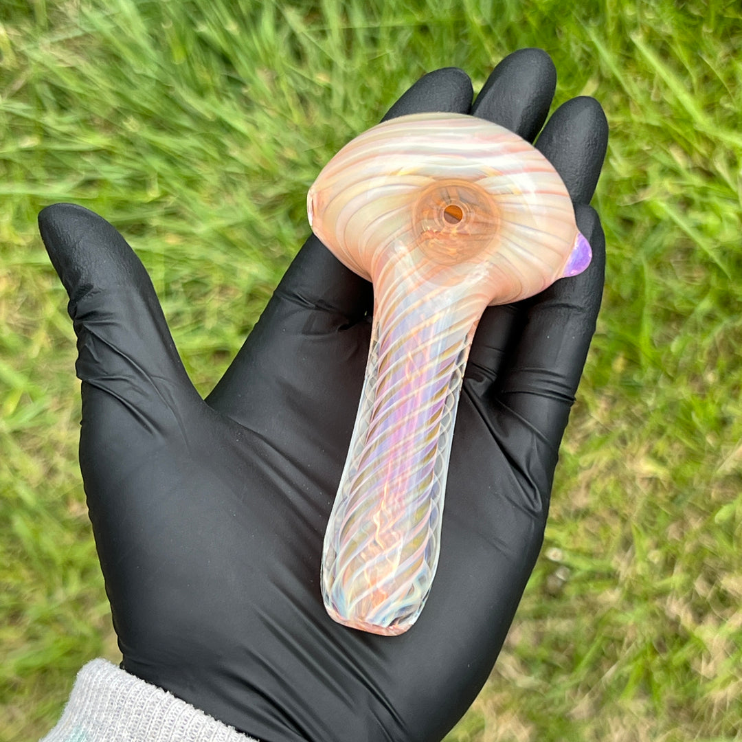 Thick Fume Pipe Pink Slyme Marble Glass Pipe Chuck Glass   