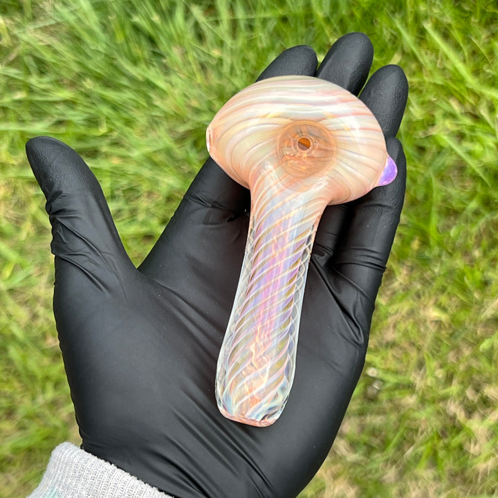 Thick Fume Pipe Pink Slyme Marble Glass Pipe Chuck Glass   