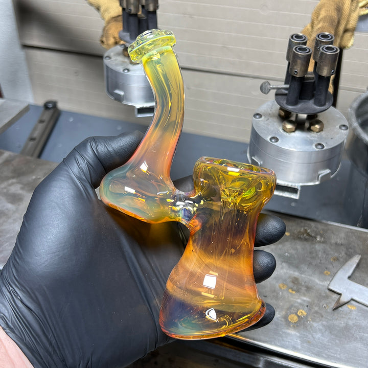 Gold Fume Bubbler with Slyme Carb Glass Pipe Cose Glass   