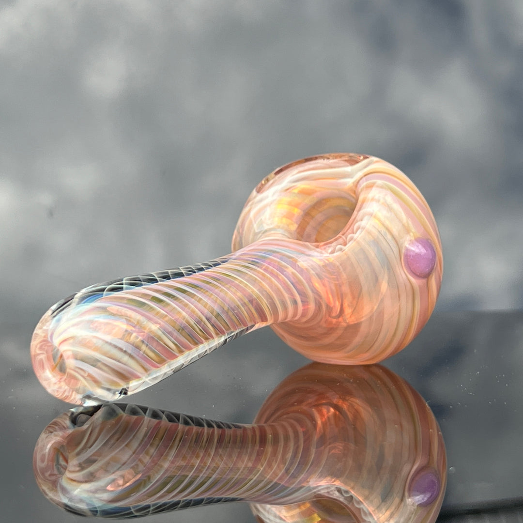 Thick Fume Pipe Pink Slyme Marble Glass Pipe Chuck Glass   