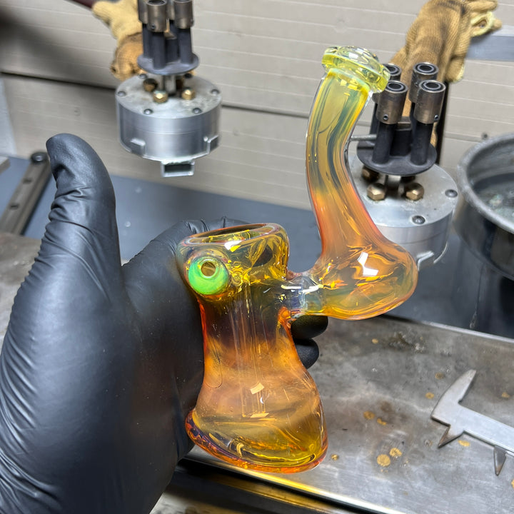 Gold Fume Bubbler with Slyme Carb Glass Pipe Cose Glass   