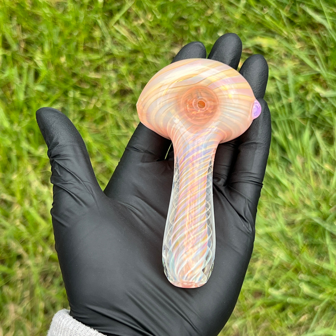 Thick Fume Pipe Pink Slyme Marble Glass Pipe Chuck Glass   