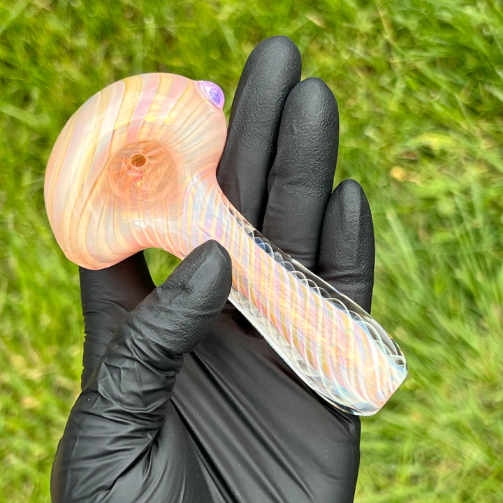 Thick Fume Pipe Pink Slyme Marble Glass Pipe Chuck Glass   