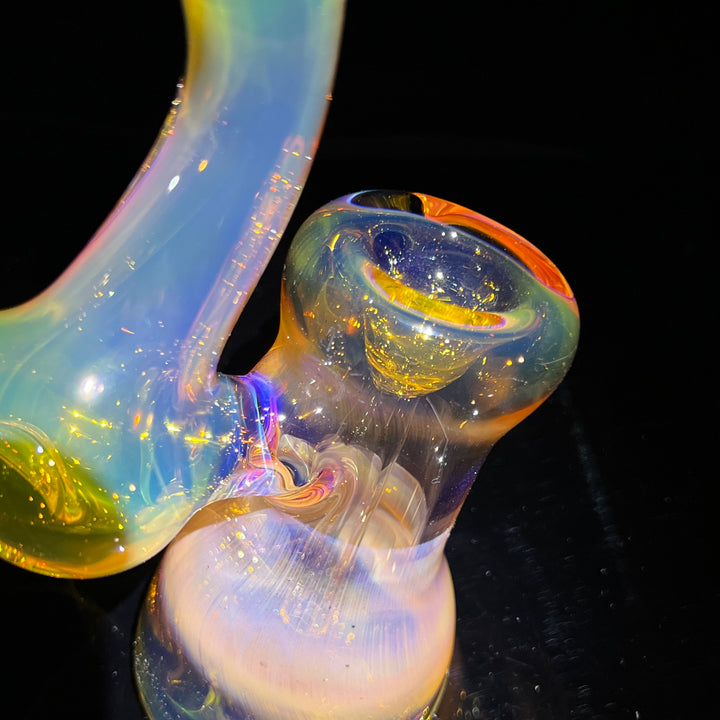 Gold Fume Bubbler with Black Carb Glass Pipe Cose Glass   