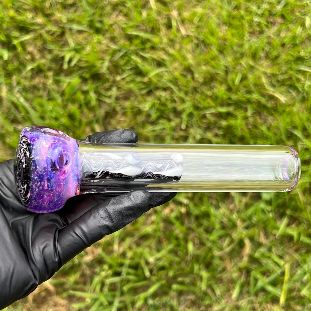 Purple Wig Wag Crushed Opal Dragon Glass Pipe Gus Glass   