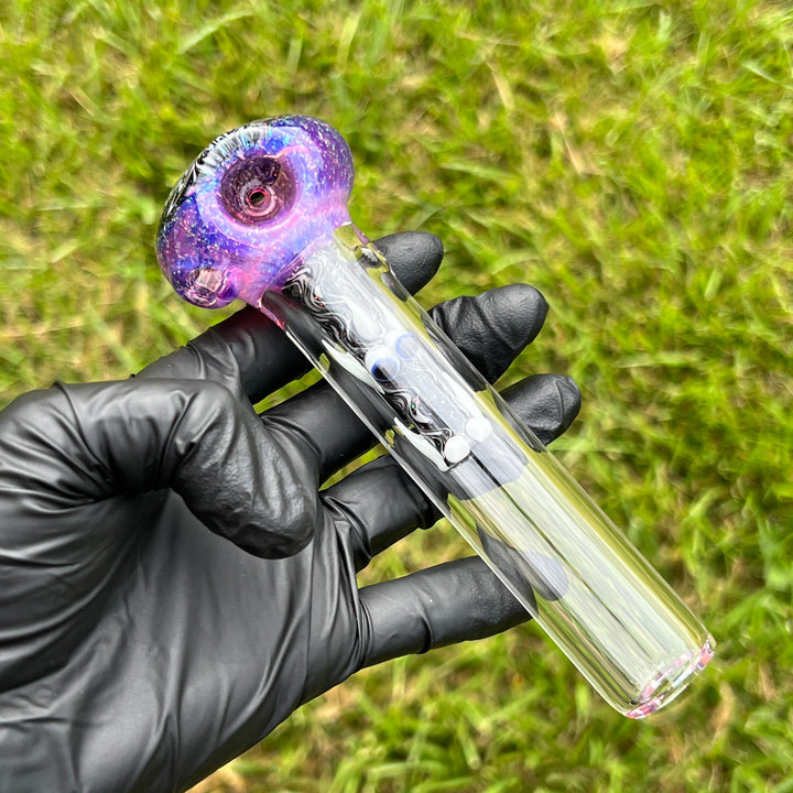 Purple Wig Wag Crushed Opal Dragon Glass Pipe Gus Glass   