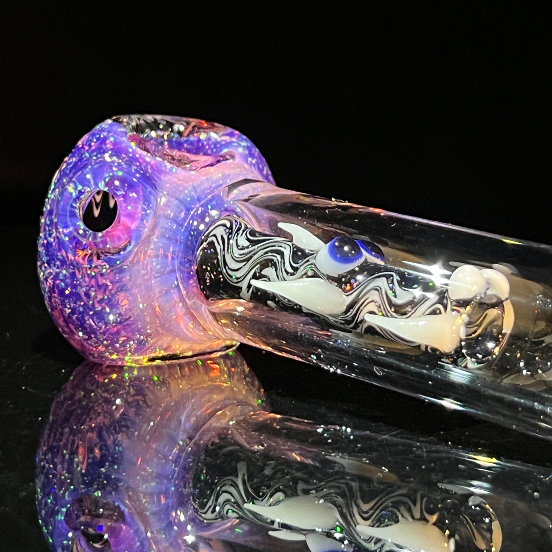 Purple Wig Wag Crushed Opal Dragon Glass Pipe Gus Glass   