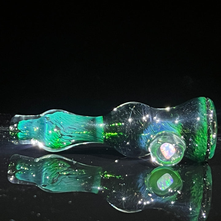 Experimental Green Opal Chillum Glass Pipe Beezy Glass