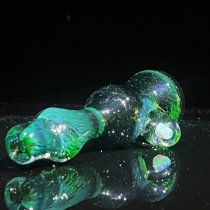 Experimental Green Opal Chillum Glass Pipe Beezy Glass