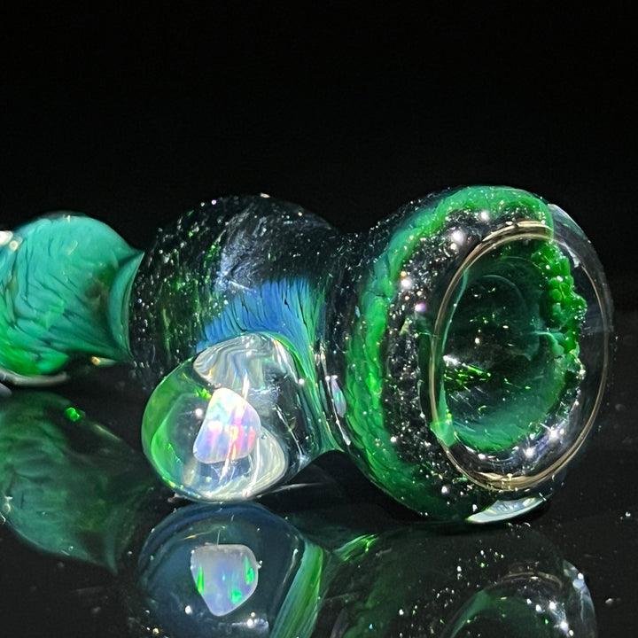 Experimental Green Opal Chillum Glass Pipe Beezy Glass