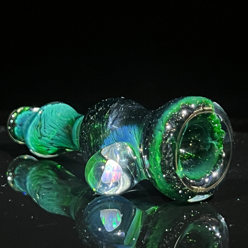 Experimental Green Opal Chillum Glass Pipe Beezy Glass