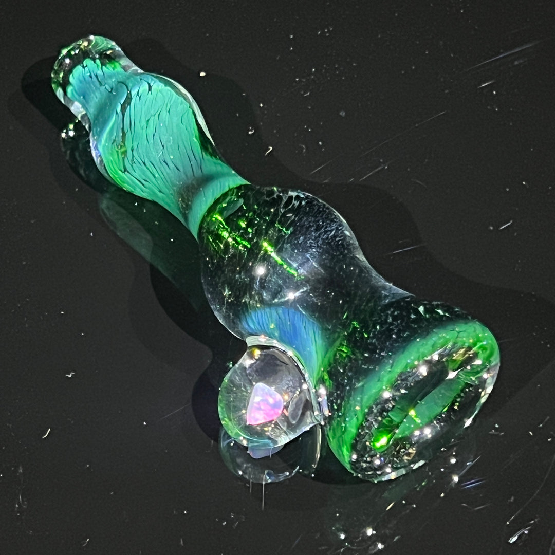 Experimental Green Opal Chillum Glass Pipe Beezy Glass