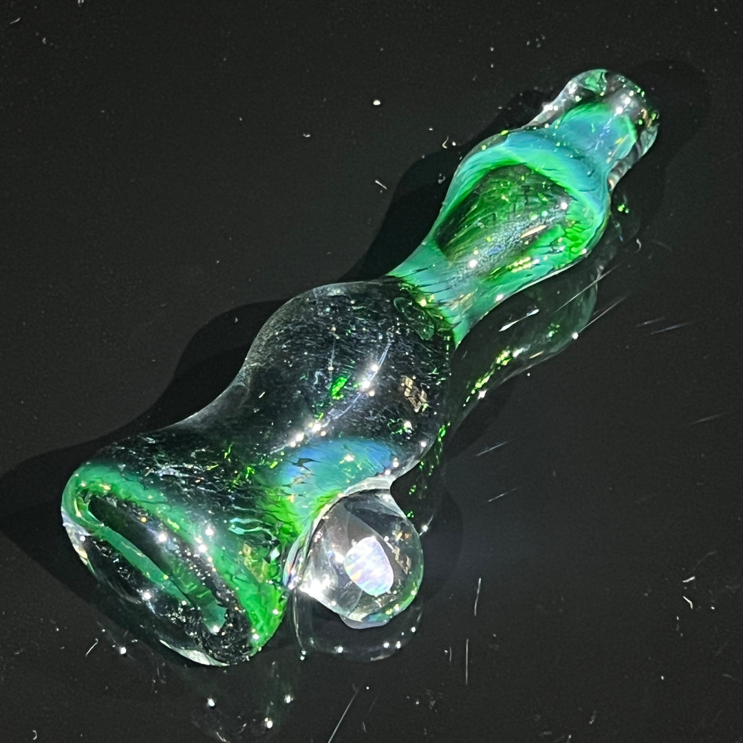 Experimental Green Opal Chillum Glass Pipe Beezy Glass