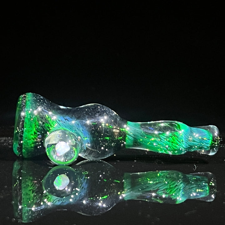 Experimental Green Opal Chillum Glass Pipe Beezy Glass