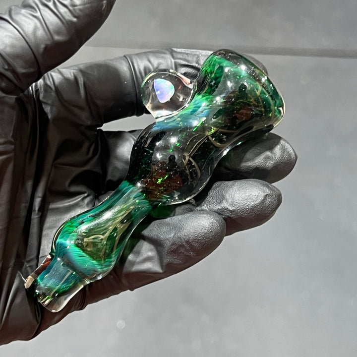 Experimental Green Opal Chillum Glass Pipe Beezy Glass