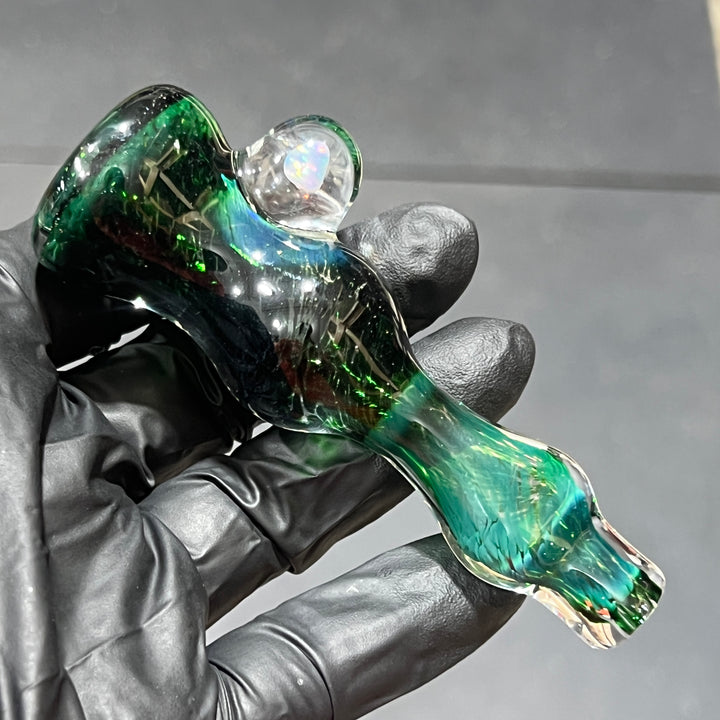 Experimental Green Opal Chillum Glass Pipe Beezy Glass